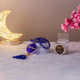 Blue Crystal Tasbeeh with name (100 beads)